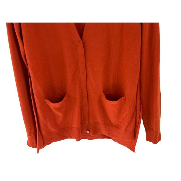 PHILLIP LIM Merino Wool Cardigan Pockets Brick Color Size Med - Picture 3 of 7